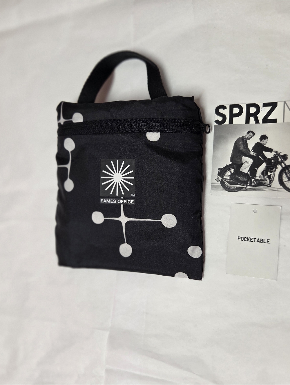 EAMES OFFICE Pocketable Tote Bag (Collab w/Uniqlo SPRZ NY/MoMA) Black, NWOT